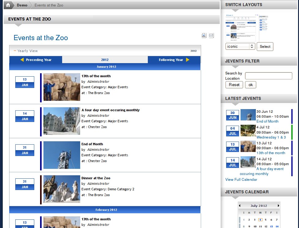 Jevents Layout View | the jevents demo Jevents Layout View | the jevents demo