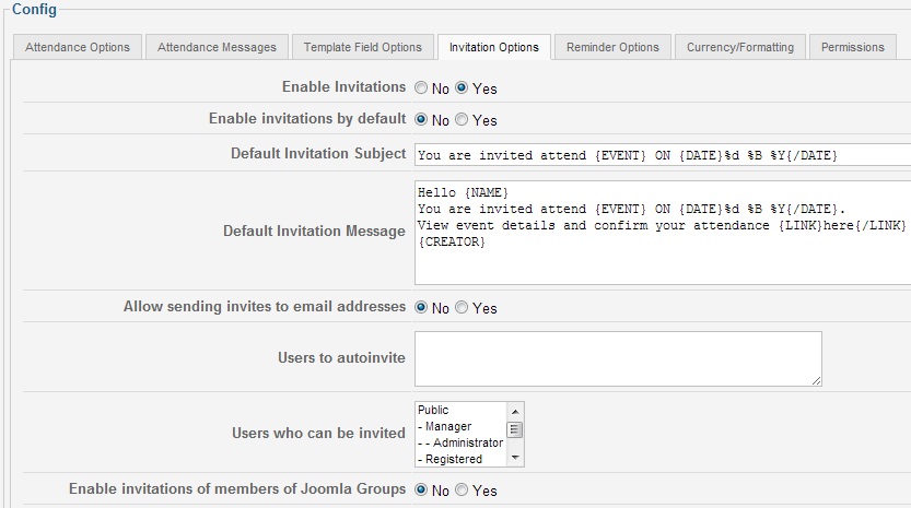 rsvp pro invitation options