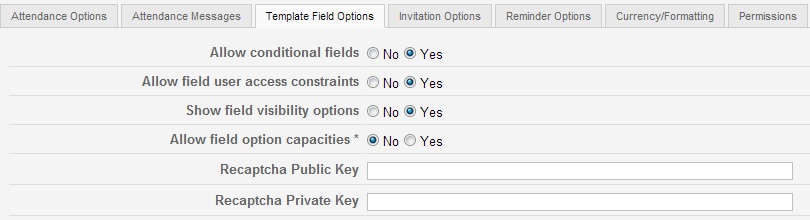 rsvp pro template field options