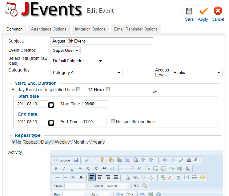 jevents rsvp pro jevents rsvp pro